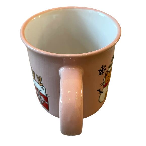 Clementine CATS Christmas Mug 16oz Pink Ceramic Holiday NEW - Picture 4 of 10